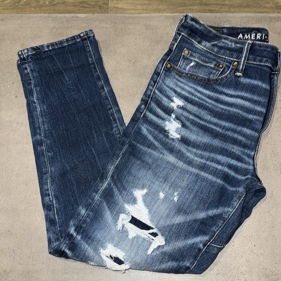 American Eagle Outfitters Move Free Athletic Jeans 30x30 Blue Jeans Destroyed - Picture 3 of 7